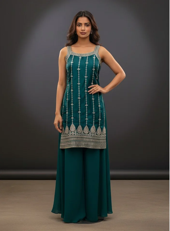 Lehar Green Plazzo Suit