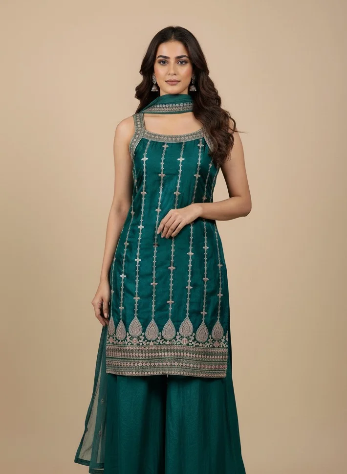 Lehar Green Plazzo Suit