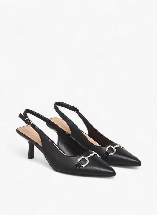 Flora Bella By Shoexpress Women Embellished Kitten Heel Shoes - Image 3