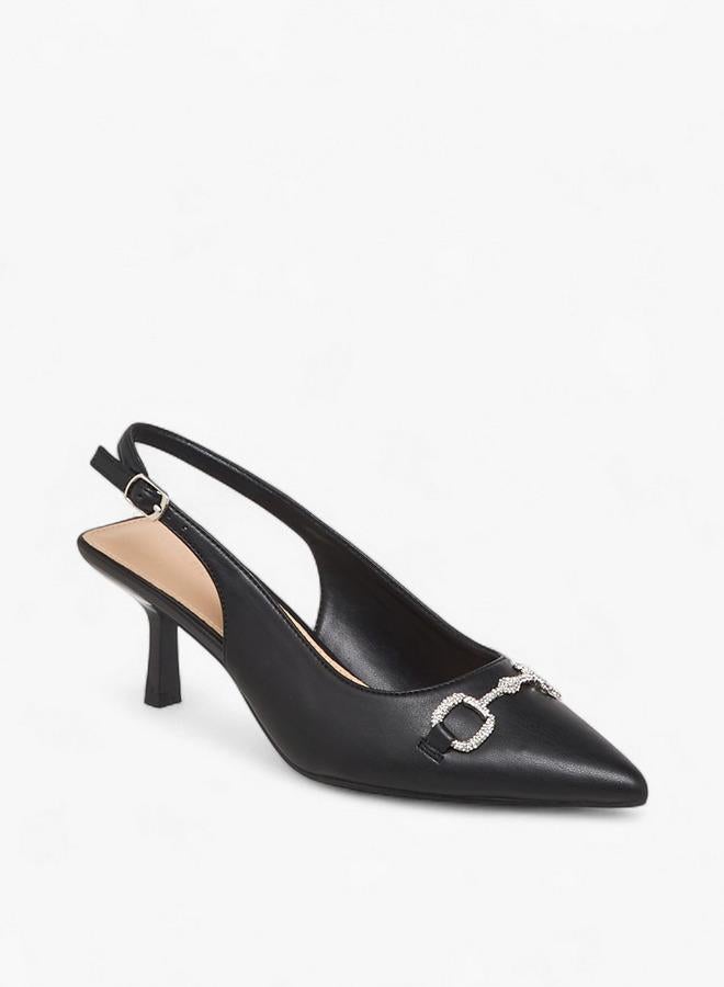 Flora Bella By Shoexpress Women Embellished Kitten Heel Shoes - Image 2