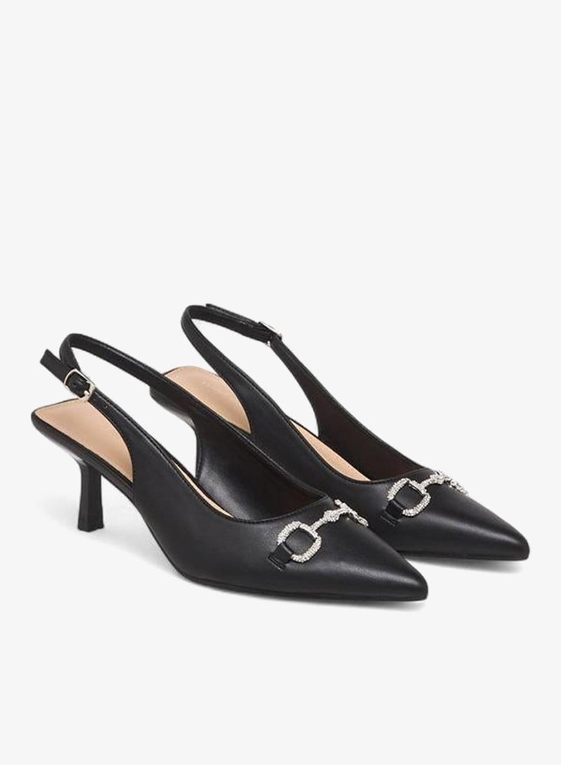 Flora Bella By Shoexpress Women Embellished Kitten Heel Shoes - Image 1