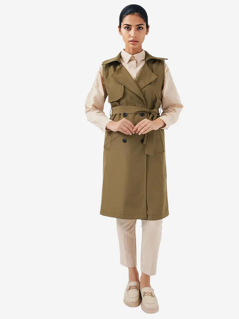 BIG DART BDART Midi Shawl Collar Vest with Pockets