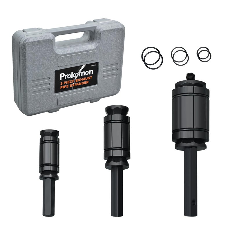 Prokomon 3 Pieces Exhaust Pipe Expander Tool Setï¼› repair deformed exhaust pipes ;Tail Pipe Expander 1-1/8" to 3-1/2" - Image 1