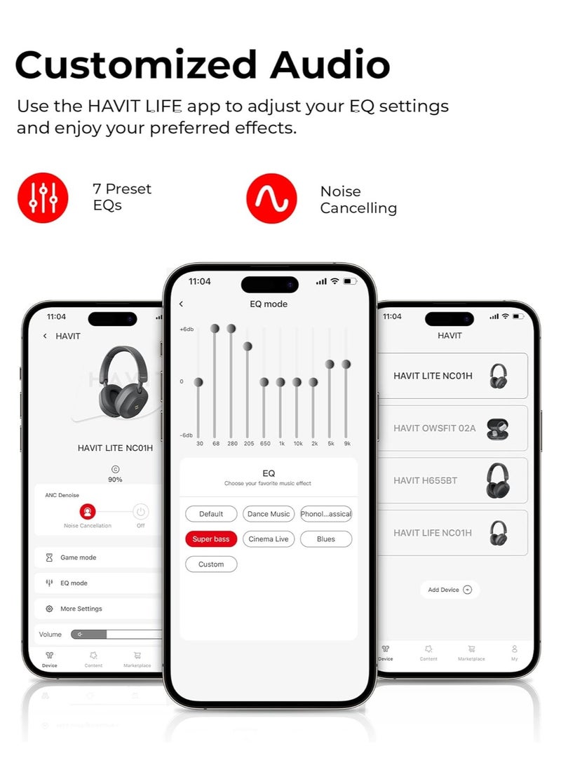 Active Noise Cancelling Headphones with Hi-Res Audio, Custom EQ via App, Super Bass, 40mm Drivers, 80H Battery Life, Ultra-Low 38ms Game Mode, Dual Bluetooth 5.4 Connectivity, Folding Design Headphones Wireless Bluetooth, Wired & Wireless Modes, 3-Mic ENC for Clear Calls, Smart Controls, Voice Assistant – Perfect for Music & Gaming (Beige)