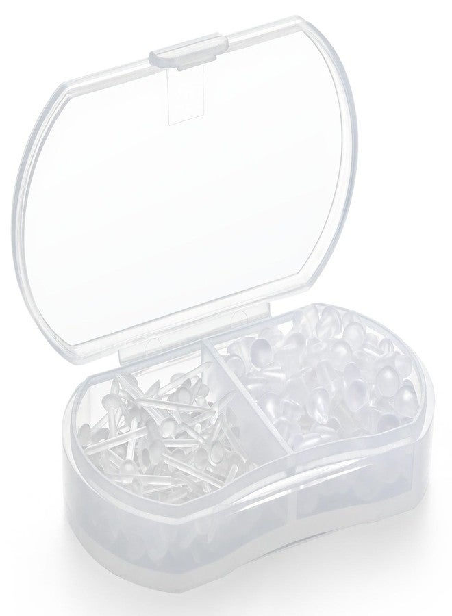 Kerryjewl Clear Earrings for Sports/Work,3mm Plastic Earrings for Sensitive Ears,Invisible Clear Stud 100 Pairs Earring Backs and Blank Pins Stud(100 pieces/50 Pairs) - Image 1