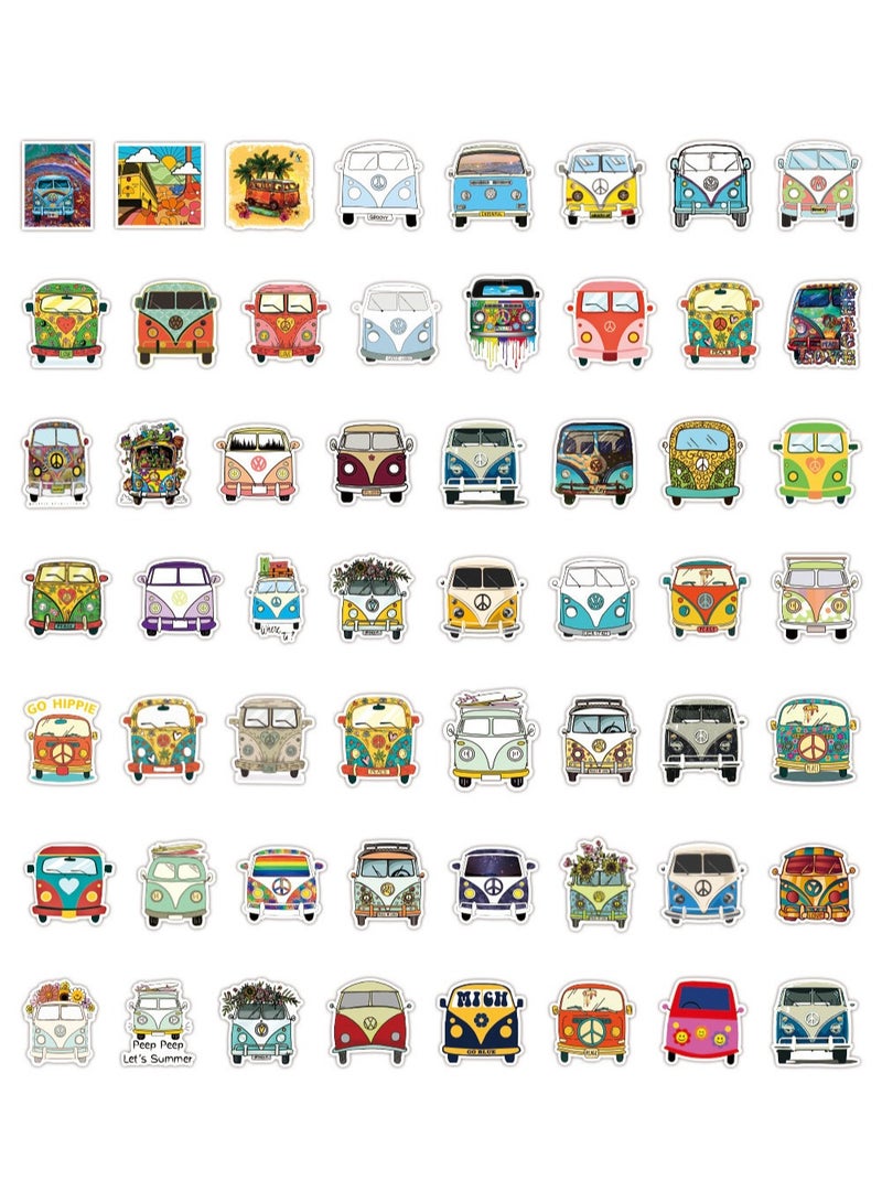 ORAINBOW 100 pcs Cute Bus Graffiti Stickers Pack Various Special Shaped Stickers Cartoon Bus Series Personalized Decals for Water Bottle Laptop Scrapbook Vinyl Stickers Pack  - Image 2