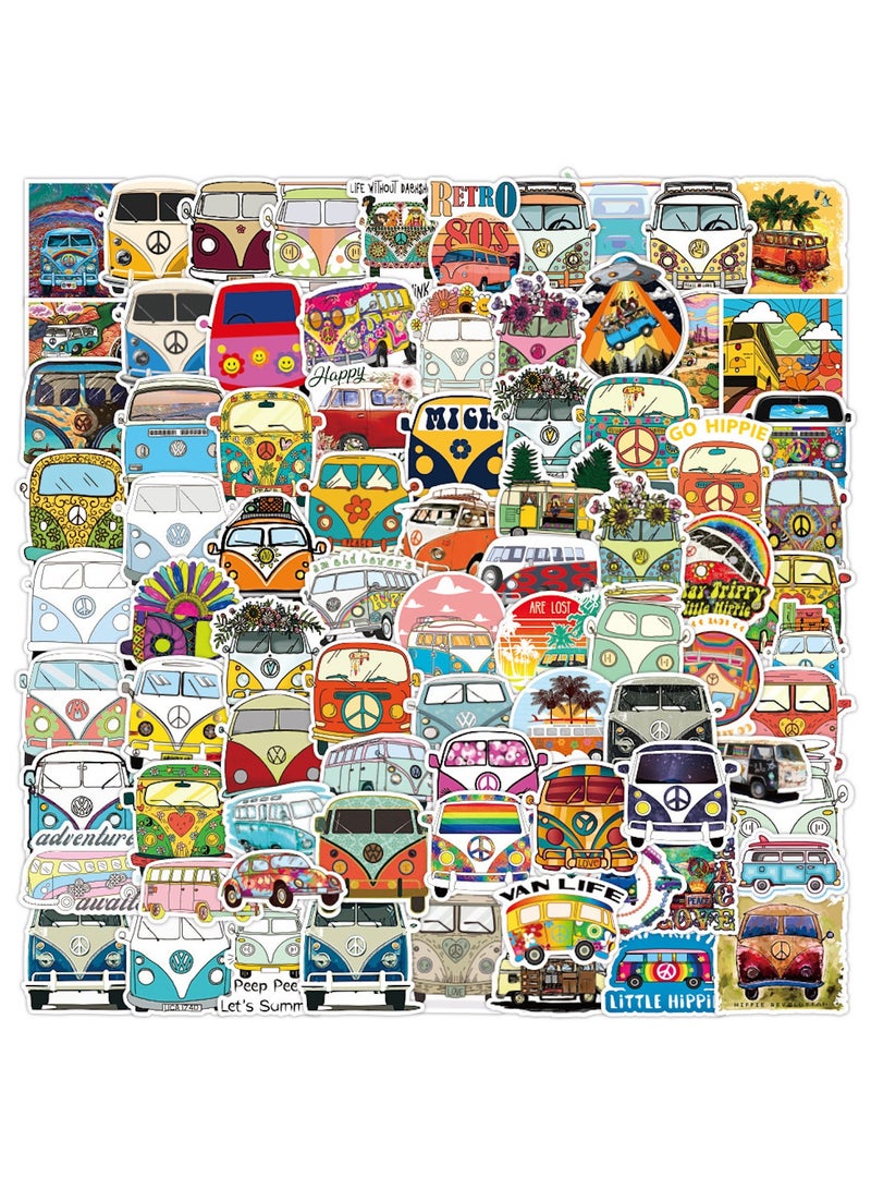 ORAINBOW 100 pcs Cute Bus Graffiti Stickers Pack Various Special Shaped Stickers Cartoon Bus Series Personalized Decals for Water Bottle Laptop Scrapbook Vinyl Stickers Pack  - Image 5