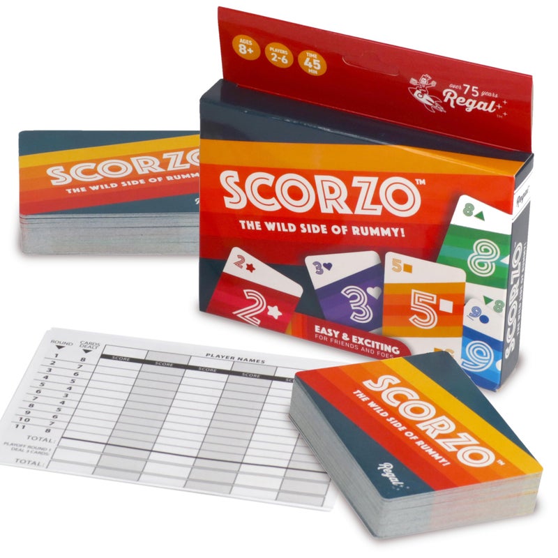 Regal Games ScorZo Rummy Card Game Family Fun Friendly 26 Players Ages 8 - Image 2