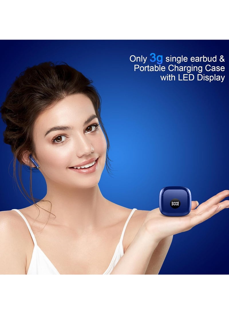 lekikpo Wireless Earbuds, Bluetooth 5.4 Ear Buds LED Power Display Headphones Bass Stereo, Bluetooth Earbuds in-Ear Noise Cancelling Mic, 40H Playback Mini Case IP7 Waterproof Sports Earphones for Android iOS-Dark Blue  - Image 2