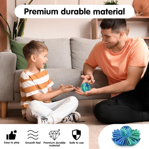 Minleway Gear Ball 3D Printed Cube Fidget ToyGear Sphere Fidget ToysSensory Toys for Stress and Anxiety Relief Desk Toy Fidget SpinnersStocking Stuffers for Adults Kids GiftBlue Green 23 Inch - Image 5
