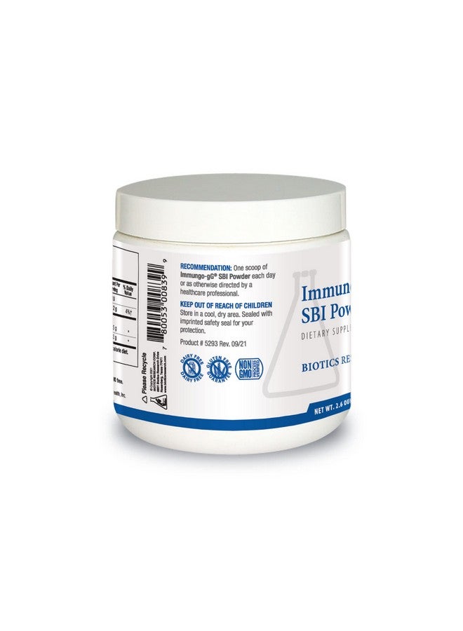 Biotics Research Immuno-gG SBI Powder Easy-to-Mix Powder Formula, Ultimate IgG, Complete Gut Health and Immune Support, Dairy Free, Immunoglobulin Concentrate - 2.6 Oz