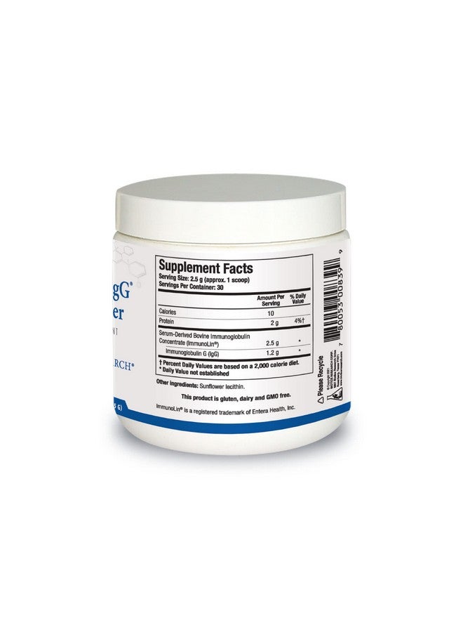 Biotics Research Immuno-gG SBI Powder Easy-to-Mix Powder Formula, Ultimate IgG, Complete Gut Health and Immune Support, Dairy Free, Immunoglobulin Concentrate - 2.6 Oz