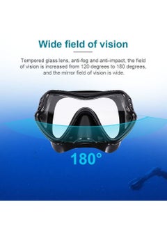 Generic Snorkel Set for Women and Men Anti-Fog Tempered Glass AdultsSnorkel Diving Mask and Snorkels Goggles Glasses Diving Swimming Easy Breath Tube Set Snorkel Mask-Black  - Image 4