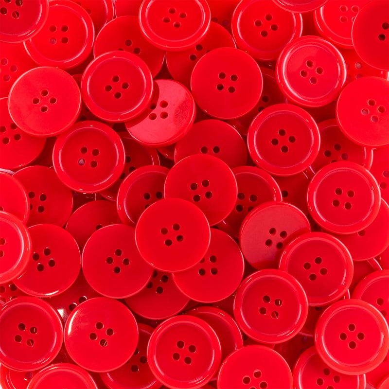 Super Z Outlet Super Z Outlet 100 Pack 1 Inch Buttons Flatback Sewing Colored for Arts  Crafts Fashion Clothing DIY Projects Red 