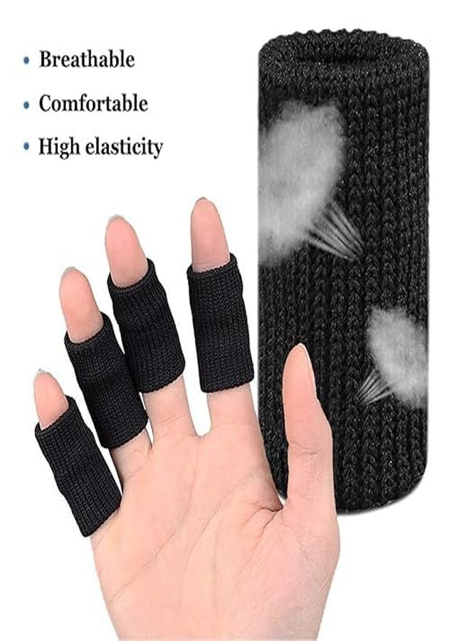 VALUEVIBES Finger Sleeves, Finger Compression Sleeve Protector Sport Finger Splints for Arthritis, Elastic Thumb sleeves, All Sports Comfortable Cushion Pressure Gym Fitness, Breathable Finger Tape, Trigger Finger(Black) - Image 4