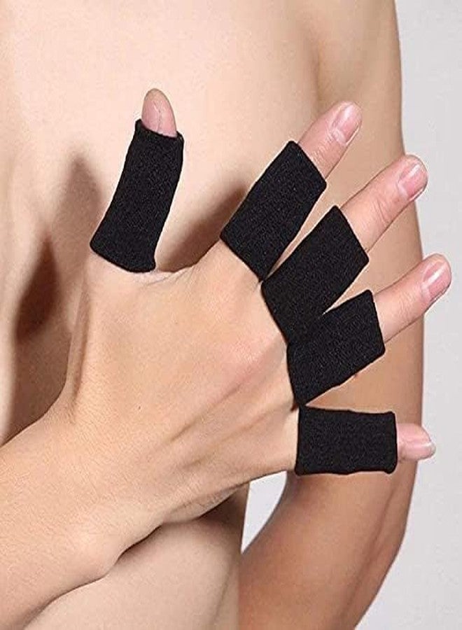 VALUEVIBES Finger Sleeves, Finger Compression Sleeve Protector Sport Finger Splints for Arthritis, Elastic Thumb sleeves, All Sports Comfortable Cushion Pressure Gym Fitness, Breathable Finger Tape, Trigger Finger(Black) - Image 1