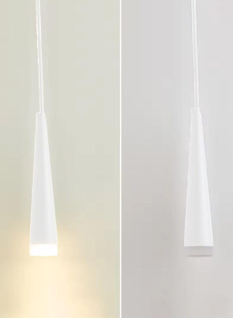 LOOPITYS Chandeliers Ceiling Light（white adjust 150+20CM，Three color light adjustment from 3000K to 6000K）Long Tube Hanging Light Retro Cone ing， Aluminum Suspension Light for ining room Traditional Dining、Industrial Style Bar Restaurant Spotlight - Image 5