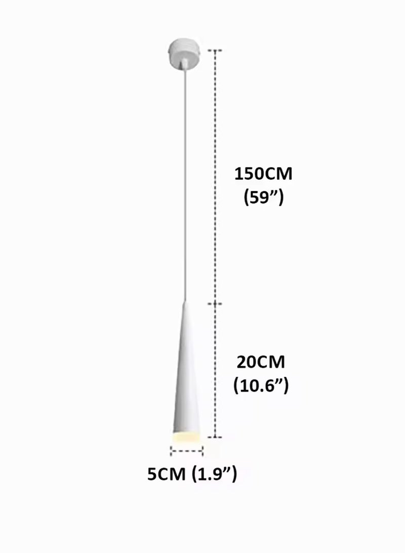 LOOPITYS Chandeliers Ceiling Light（white adjust 150+20CM，Three color light adjustment from 3000K to 6000K）Long Tube Hanging Light Retro Cone ing， Aluminum Suspension Light for ining room Traditional Dining、Industrial Style Bar Restaurant Spotlight - Image 4