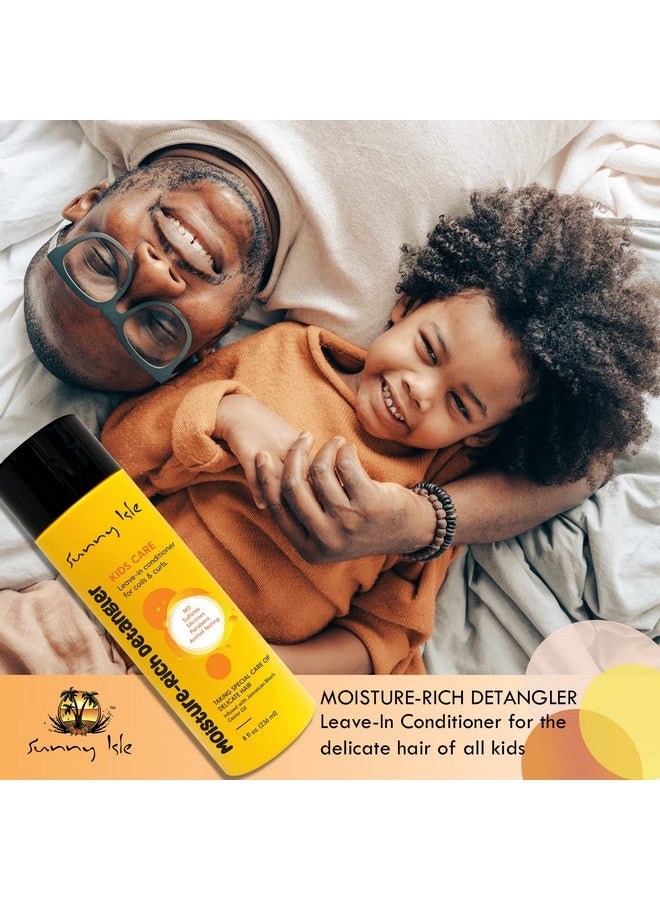 Sunny Isle Kids Care Moisture-Rich Leave-In Detangler 8Oz | Gentle Care Non-Greasy Conditioner For Children'S Coils, Waves, Curls | Jamaican Black Castor Oil Infused - Image 2