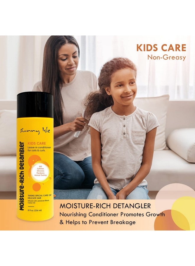 Sunny Isle Kids Care Moisture-Rich Leave-In Detangler 8Oz | Gentle Care Non-Greasy Conditioner For Children'S Coils, Waves, Curls | Jamaican Black Castor Oil Infused - Image 4