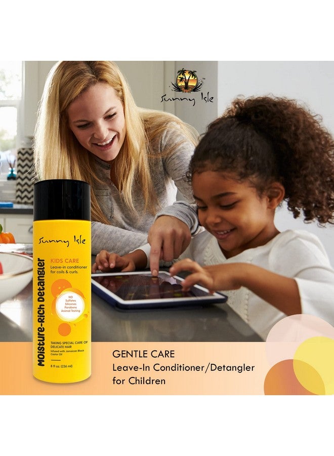 Sunny Isle Kids Care Moisture-Rich Leave-In Detangler 8Oz | Gentle Care Non-Greasy Conditioner For Children'S Coils, Waves, Curls | Jamaican Black Castor Oil Infused - Image 3