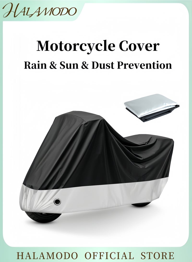 HALAMODO Universal Motorcycle Cover Moto Raincoat Waterproof Protection Cover with Lock Hole Dust Rain Sun UV Dust Wind Proof Covers Oxford Cloth Covers - Image 1