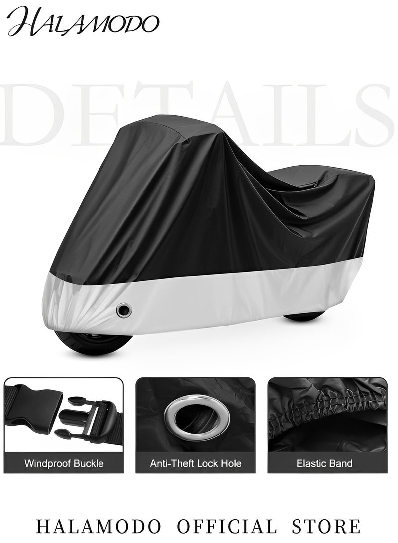 HALAMODO Universal Motorcycle Cover Moto Raincoat Waterproof Protection Cover with Lock Hole Dust Rain Sun UV Dust Wind Proof Covers Oxford Cloth Covers - Image 2