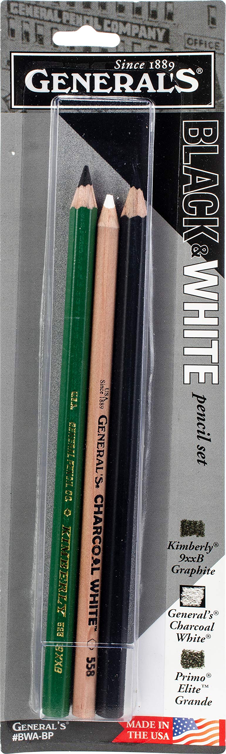 General's Black White Pencil Set 3/Pkg  - Image 1