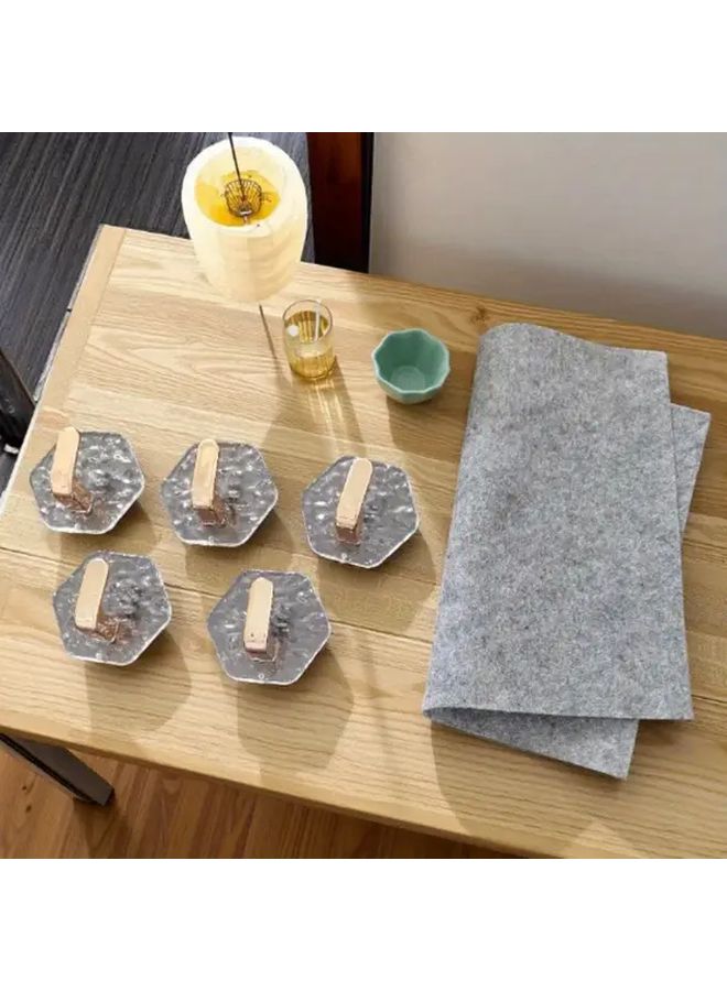 Gold Plated 5pcs No Drill Hooks With 1 Magic Cleaning Cloth Wall Hanging Solution - Image 5