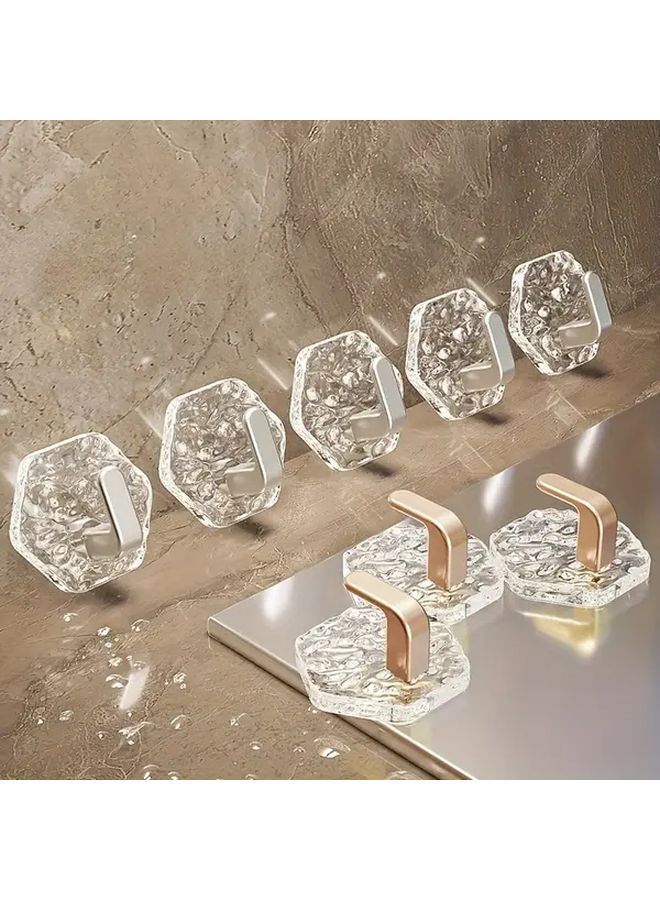 Gold Plated 5pcs No Drill Hooks With 1 Magic Cleaning Cloth Wall Hanging Solution - Image 3