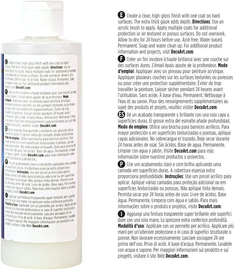 DecoArt Triple Thick Gloss Glaze - 8 fl oz Bottle for Arts and Crafts - Image 2
