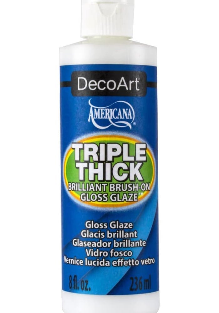 DecoArt Triple Thick Gloss Glaze - 8 fl oz Bottle for Arts and Crafts - Image 1
