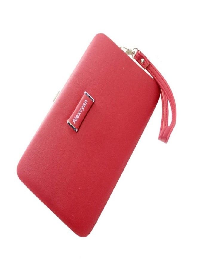 Alexvyan - Alexvyan Red Leather Women's Clutch (Red-New-1) - Image 1