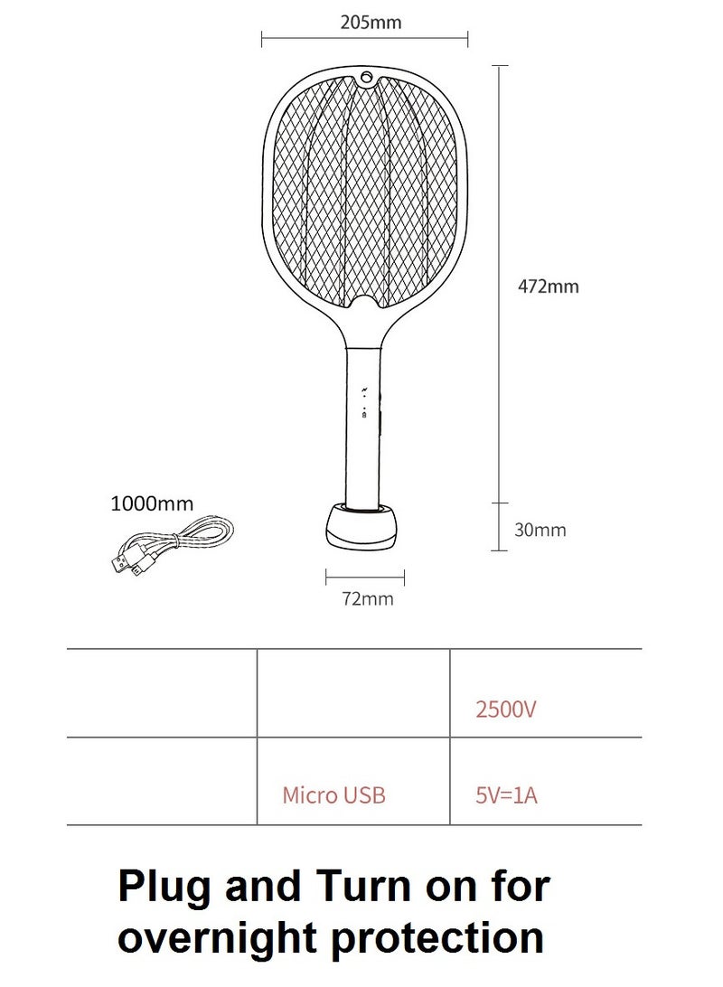 WEIDASI Mosquito Racket Fly Swatter with UV Light Auto Mode - Image 2