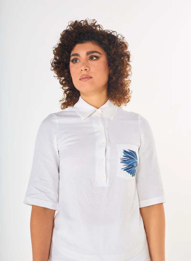 أشيتا فرنانديز Button down shirt with Front Pocket