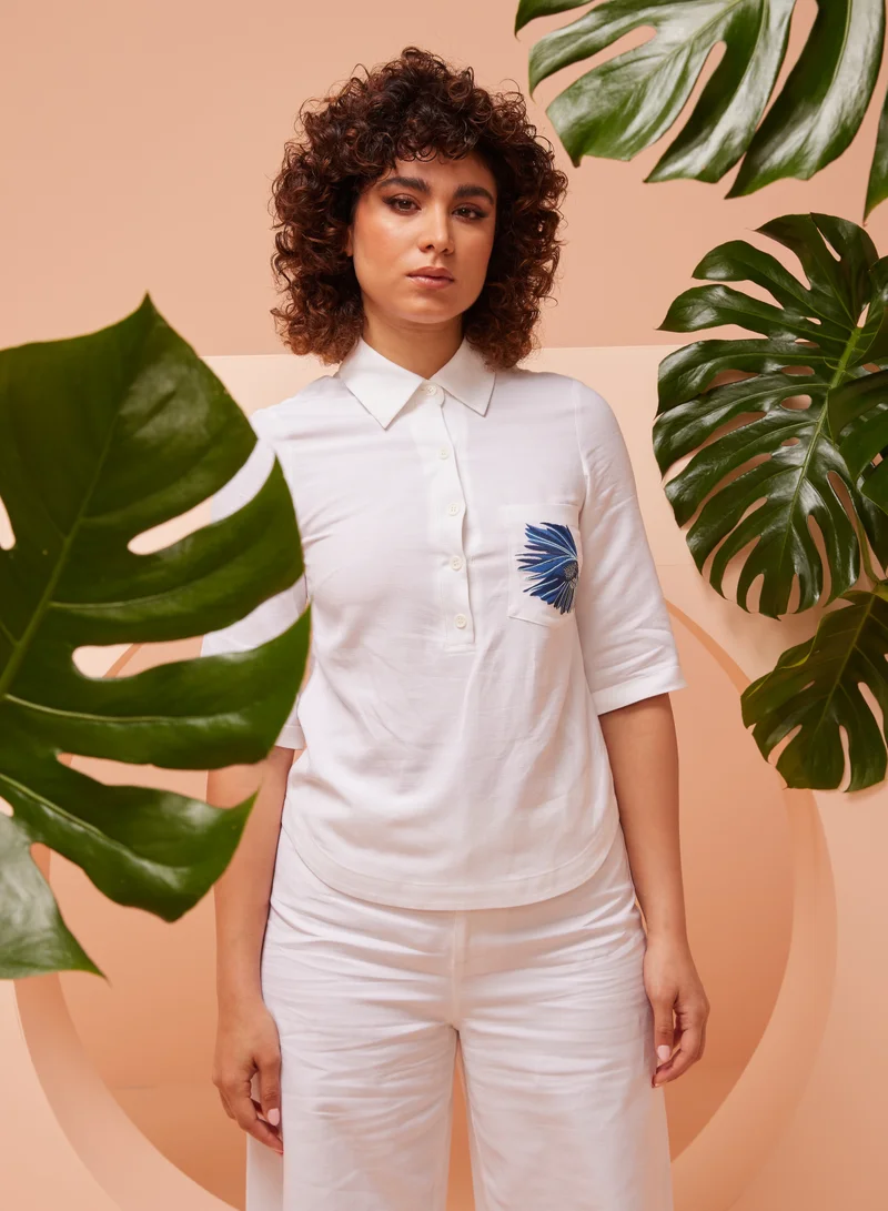 أشيتا فرنانديز Button down shirt with Front Pocket