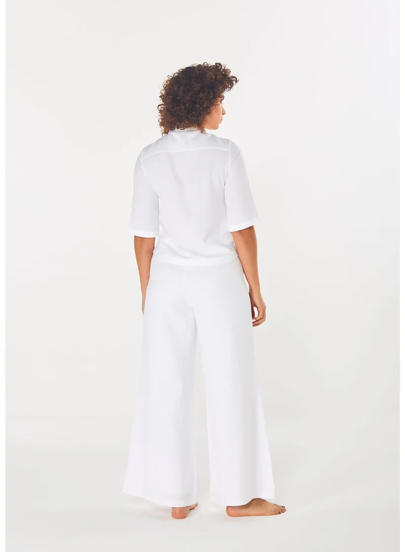 Ashita Fernandes  Embroidered Pocket Detail Cotton Polo Shirt for Women | Best Price UAE