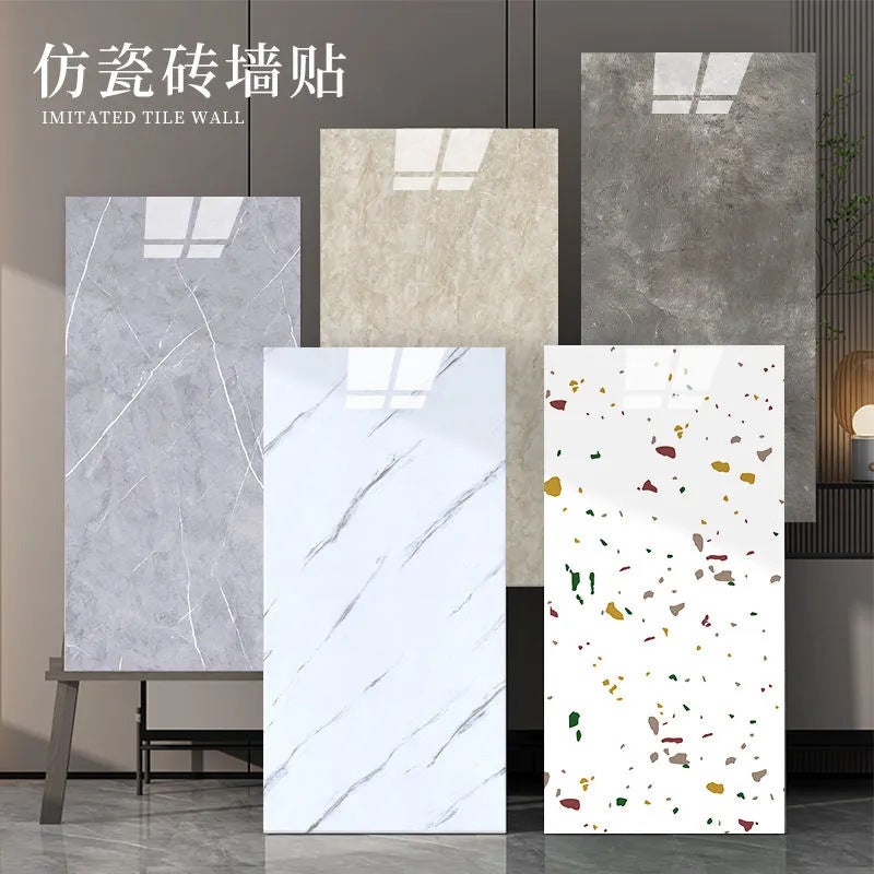 Wallpaper self-adhesive wall decoration tile stickers waterproof moisture-proof background wall wallpaper imitation marble aluminum-plastic board wall stickers - Image 4