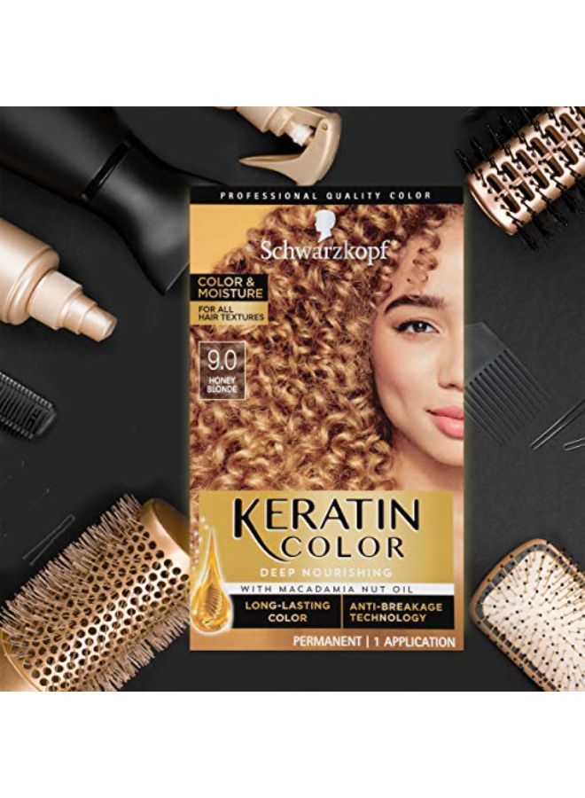 Schwarzkopf كريم تلوين الشعر الدائم من كيراتين كولور، كولور آند مويستشر، 9.00 أشقر عسلي  - Image 4