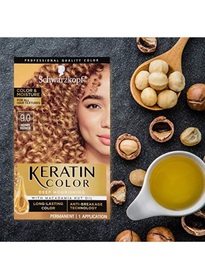 Schwarzkopf كريم تلوين الشعر الدائم من كيراتين كولور، كولور آند مويستشر، 9.00 أشقر عسلي  - Image 3