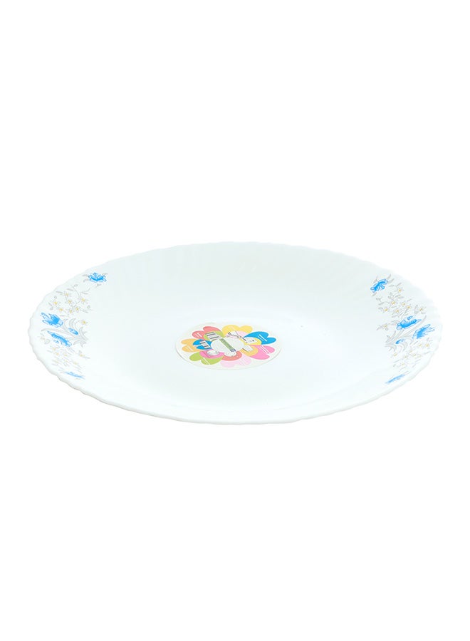 Royalford 10.5 Inch Opal Ware Dinner Plate | Classic Decorative Design | Ideal for Rice, Soup, Pasta, Salad, Desserts, Ice Cream | White/Blue | RF5678 White/Blue 10.5inch - Image 2