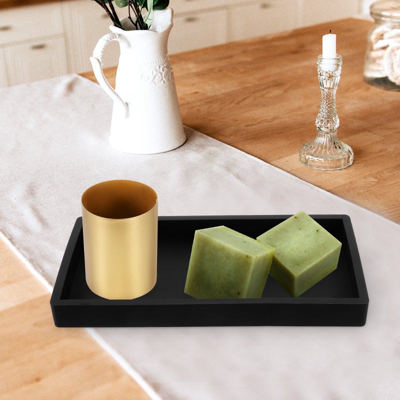 Vanity Tray Bathroom Silicone Tray Desktop Cosmetic Perfume Soap Organization Tray - Image 3