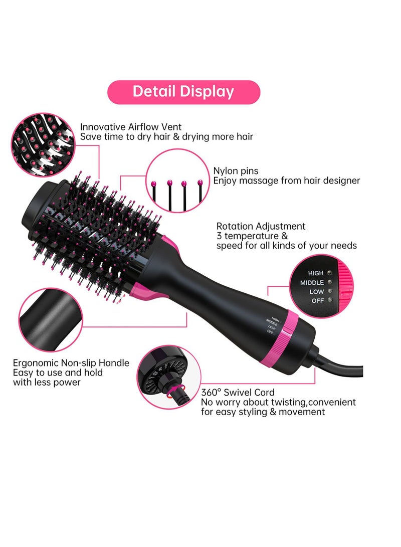 Excefore Hair Dryer Brush, One-Step Blow Dryer Brush for Styling and Frizz Control, Negative Ionic Hot Air Brush Volumizer Ceramic, 4 in 1 Hair Dryer and Styler Volumizer with Negative Ion - Image 5