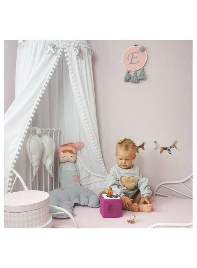 LOAOL Kids Bed Canopy With Pom Pom Cotton Canopy For Crib Baby Girl Netting Cover Canopy Crib Curtain Reading Nook Hanging Tent Nursery Play Game Castle House Decoration (White Pompom) - Image 1