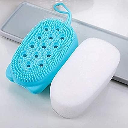 Kitchsy Bath Body Brush Silicone body scrubber Soft Bath Body Brush with Shampoo Dispenser - Skin Massage shower brush for men women kids unisex (Multicolor) (1PCS) - Image 4