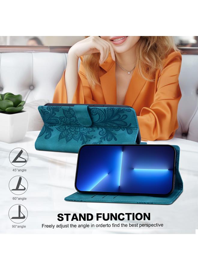 اس-توب جراب لهاتف Motorola Edge 30 من مادة البولي يوريثان مع مشبك مغناطيسي منقوش بالزهور وحزام معصم - Image 5