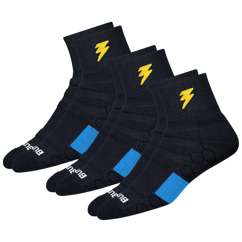 BLITZSOX Hi-Tech Performance Sports Socks for Men (Badminton, Running, Gym & Indoor Training), Pack of 3 - Image 1