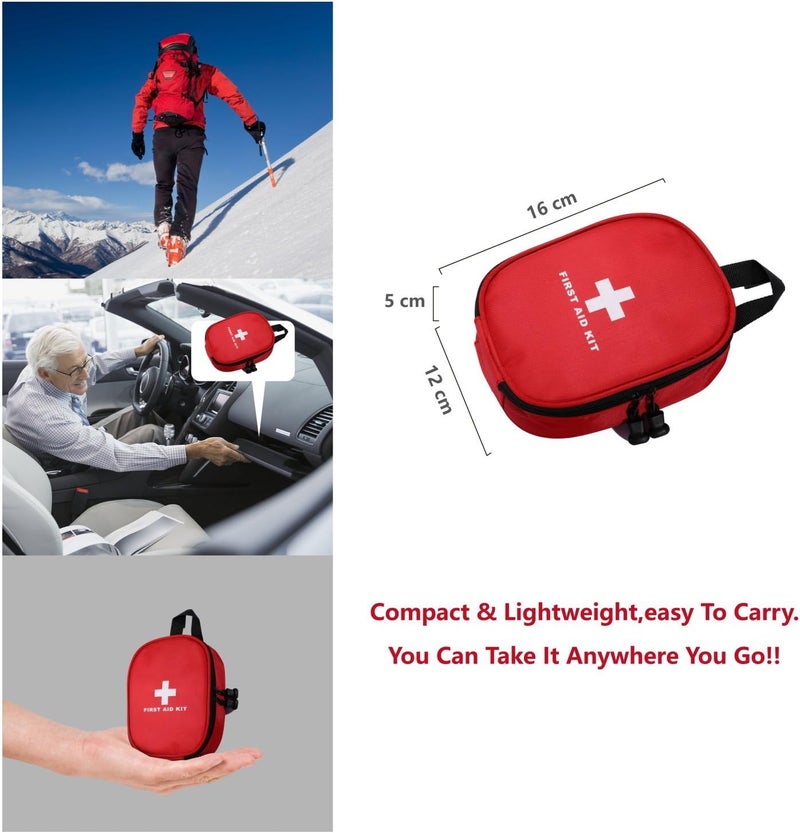 ROOBUCK First Aid Kit for Hiking Backpacking Camping Travel Car  Cycling with Waterproof Laminate Bags You Protect Your Supplies Be Prepared for All Outdoor Adventures or at Home  Work Red10 - Image 2