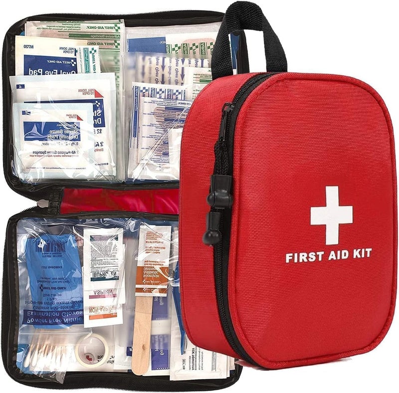 ROOBUCK First Aid Kit for Hiking Backpacking Camping Travel Car  Cycling with Waterproof Laminate Bags You Protect Your Supplies Be Prepared for All Outdoor Adventures or at Home  Work Red10 - Image 1