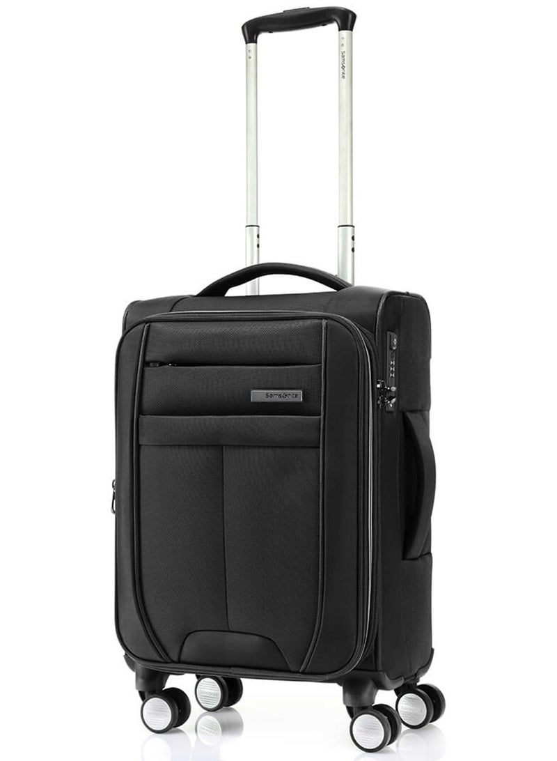 Samsonite Synch Suitcase Cabin Size 57 cm, 4 Spinner Wheels, 100% Polyester, Black|Spacious Interior|Expandable|Wet Pouch|TSA Lock|Inner Mesh Pocket - 3 Years International Warranty - Image 1